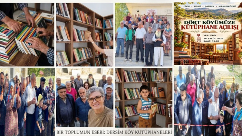 YAZAR EROL ERKILINÇ ÖNCÜLÜĞÜNDE DERSİM’İN 4 KÖYÜNE KÜTÜPHANE AÇILIŞI YAPILDI