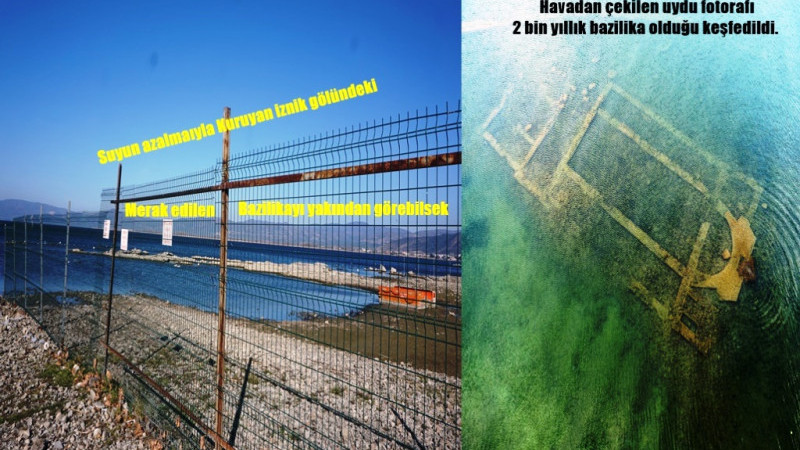 İznik Göl'ündeki Batık Bazilika