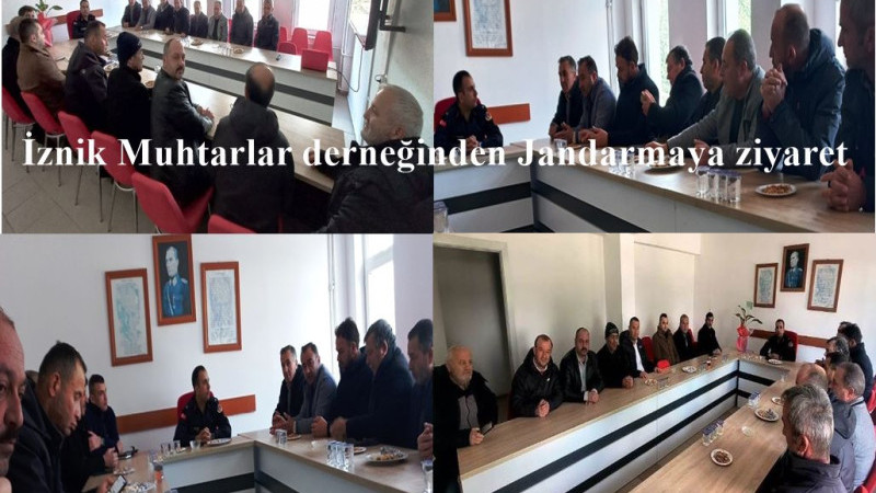  İLÇE JANDARMA KARAKOLUNA İZNİK MUHTARLAR DERNEĞİN’DEN ZİYARET