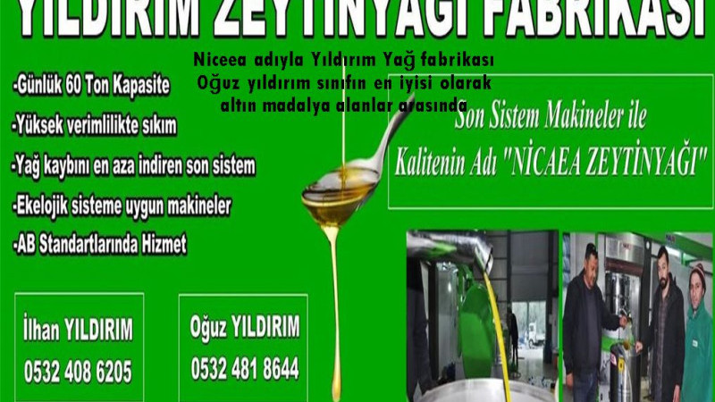 AVRUPADA ALTIN MADALYA NİCEEA YAĞ FABRİKASINA